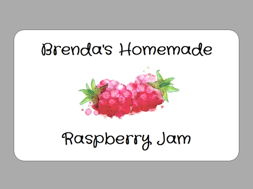 x21 Raspberry Jam Jar Stickers, Personalised Homemade Preserve Sticky ...