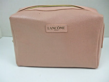 Lancome Cosmetic Makeup Bag Light Pink Toiletry Pouch INNER LINING Zipper 9" New