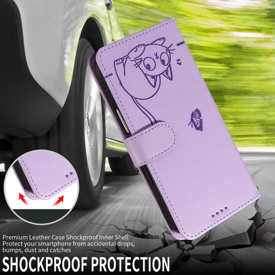 For Google Pixel 10 9 Pro XL 9A 8A 7A Pro Cat Pattern ID Card Wallet Phone Case - Image 4 of 4