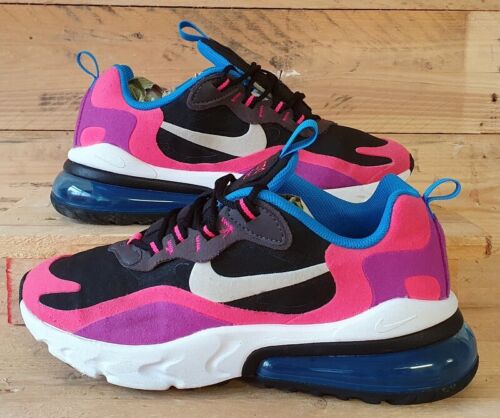 Nike Air Max 270 React Low Trainers BQ0101-001 Black/Hyper Pink UK5/US5.5Y/EU38 - Picture 1 of 11