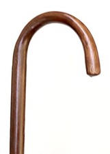 Vintage Antique Estate Classic Hardwood Shaft Crook Handle Walking Stick Cane 37