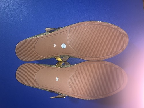 Arqa Shop Gold Mesh Womens Sandals Size 38 New With Box - Picture 8 of 11