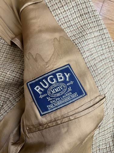 Made in Italy Polo Ralph Lauren Rugby Linen Tan Blazer & Vest - Size 40R Jacket - Picture 9 of 24