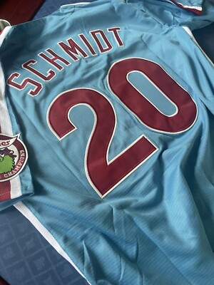 #ad #ad Mike SCHMIDT Philadelphia Phillies #20 Powder Blue Jersey Adult All Sizes NWT $55.20