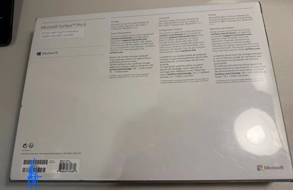 Microsoft KJU-00016 Surface Pro 6 12.3in Intel Core i7 256GB SSD 8GB Go RAM-Blac - Image 2 of 2