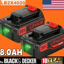 FOR Black Decker LBX20 8.0Ah 20Volt LB2X4020 LBXR20 Lithium Battery 20V MAX