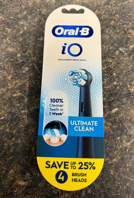 -NEW- ORAL-B iO ULTIMATE CLEAN REPLACEMENT BRUSH HEADS - BLACK * x4