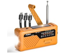 PRUNUS J-366 Radio FM/AM/SW,Manovella Dinamo,solare,2000mAh,SOS,torcia