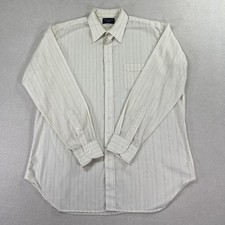 Vintage 80s/90s Givenchy Dress Shirt Men's 17 36/37 White Stripe Tall Man