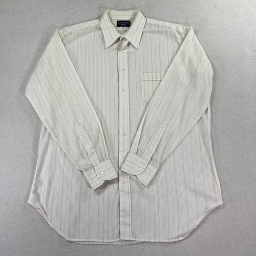 Givenchy, Vintage 80s/90s Givenchy Dress Shirt Men's 17 36/37 White Stripe Tall Man