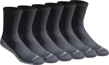 Dickies Men's Dri-tech Moisture Control Mid-crew Comfort Length Socks Large 6CT
