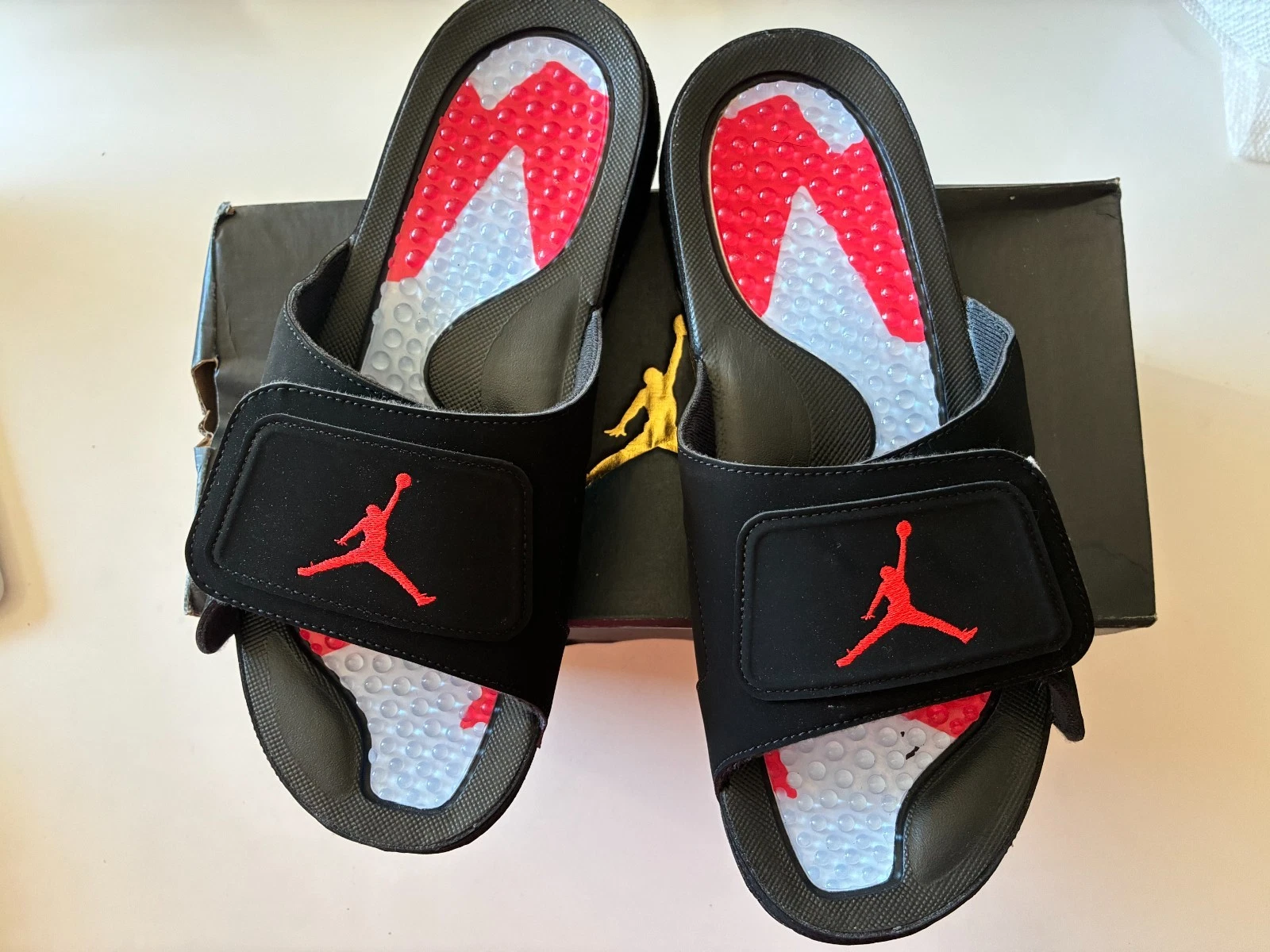 NEW Nike Jordan Hydro VI Retro DM0979-009 Men’s 12 Slides BLACK/INFRARED 23 $70