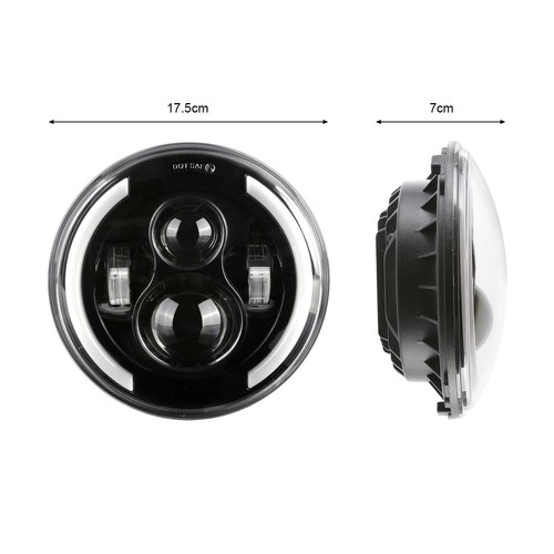 2pcs 7"Round LED Headlights Angle Eyes For 1997-2017 Jeep Wrangler JK LJ TJ JL - Picture 3 of 12