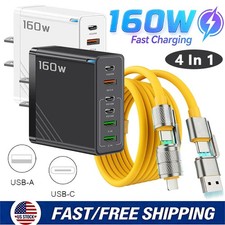 160W 6-Port Type C Charger Fast Charging QC3.0 For Samsung iPhone Android Phone