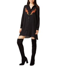 Jack Womens Spense Embroidered A-line Shirt Dress