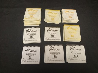 GHS Electric/Acoustic Ball End Guitar Strings Lot of 70 - Plain Steel