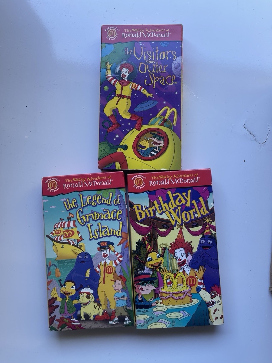 Lot of 4 The Wacky Adventures of Ronald McDonald VHS Tapes #2,3,4