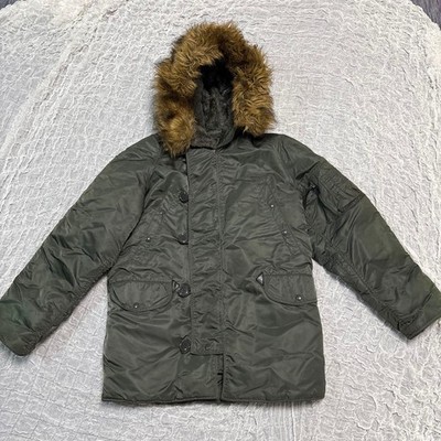 Alpha Industries N3B Military Parka Removable Fur Trim Size Small