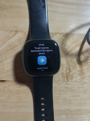 Fitbit Versa 4 Fitness Smartwatch - Black/Blue Read Description 