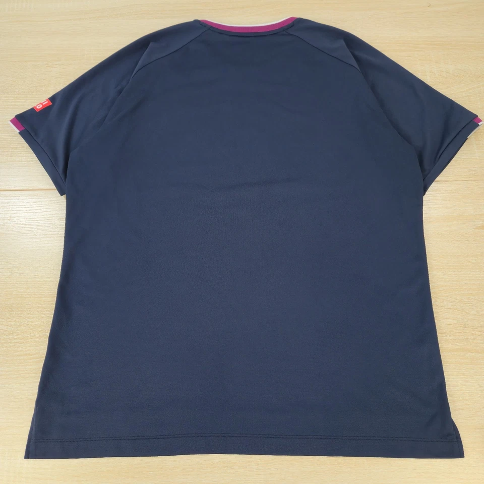 Мужская футболка для тенниса L Roger Federer UNIQLO с V-образным вырезом синяя 2020 Australian Open RF - Изображение 2 из 4