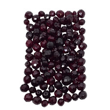 Czech Vintage Dark Cherry Red Faceted Round Glass Beads Size Varies 113g
