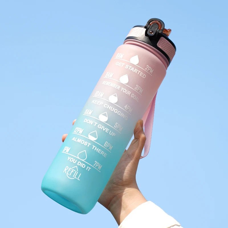 With Time Marker 32oz Leak-proof Bpa Free Gym Sport