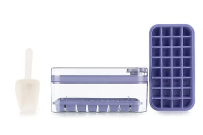 COOKS ESSENTIALS Eiswürfelform Set Eiswürfelbehälter Löffel Ice Cube