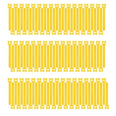 100 PCS 7 Inch Reusable Fastening Cable Ties Adjustable Wire Management Yellow