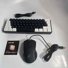 HYSJ V700 RGB 61 Key Streamer Wired Gaming Keyboard And X100 Mouse RGB New Clean