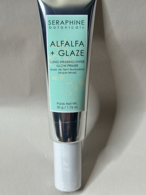 SERAPHINE Botanicals ALFALFA + GLAZE Long Wearing Hyper Glow Primer -New