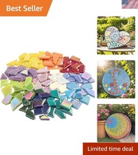 Iridescent Glass Mosaic Tiles, 200G Bulk Broken Pieces for DIY Crafts