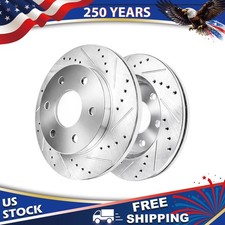 12.28 Rear Drilled Slotted Brakes Rotors For 2006 2007 2008-2010 Hummer H3 H3t