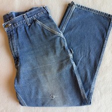 Carhartt Carpenter Jeans Men's Size 38x30 Loose Original Fit Med Wash Distressed