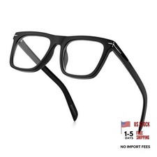 Blue Light Glasses for Men Women, Trendy Square Frame 50 Millimeters Black