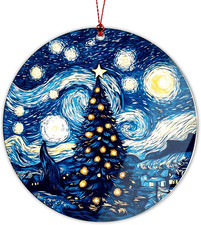 Starry Night Christmas Ornaments 2025, Star Ornament for Hanging Xmas Tree Decor