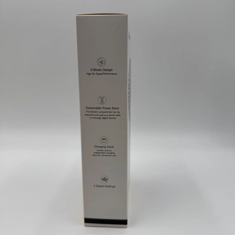 Mini ventilador portátil recargable Geek Aire 6 aspas 5 velocidades con banco de energía Foto 2 de 4