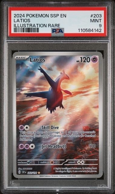 LATIOS 203/191 PSA 9 Surging Sparks Illustration Rare Full Art