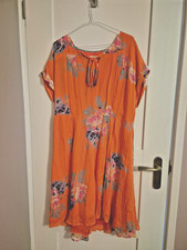 Boden Tea Dress peach rose print 1940s style Goodwood UK 16