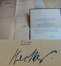 Librarian Josef Becker (1883-1949): letter Berlin 1948, correspondence Geissler