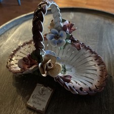 Capodimonte porcelain italy flower basket