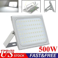 500W 110V Slim LED Flood Light Cool White Outdoor Security Work AD Lighting IP67
