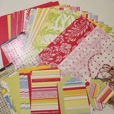 NRN 12x12 Scrapbook Kit TROPICAL Cardstock Paper Tags Stickers Brads Fibers