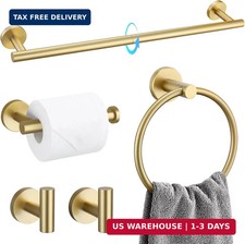 5 Piece Bathroom Accessories Set Brushed Gold Bathroom Hardware Set 23.6 Inch Ba