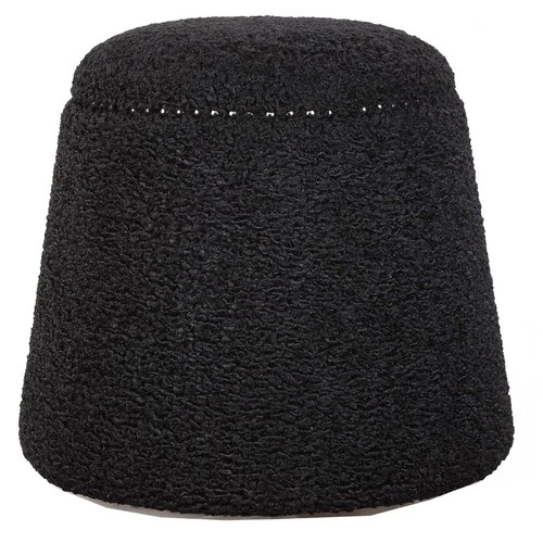 Gumdrop - 18.5 inch Ottoman - 18.5 inches wide by 18.5 inches deep-Black Faux - Picture 11 of 12