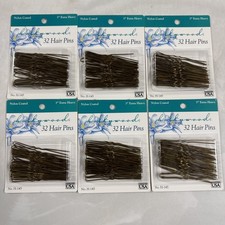 6 Pack -- 32 Hollywood Hair Pin Bronze, Naylon coated 3" extra heavy made in USA