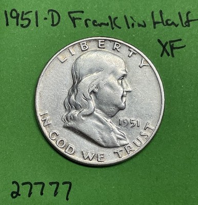 1951-D Franklin Half Dollar 50c Xf Extra Fine US Coin