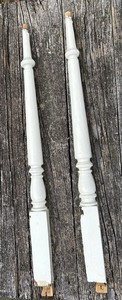 2 30 1/2” White Architectural Salvaged 140 Year Old Spindles