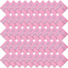 50 Pcs Bandanas Paisley Cowboy Polyester Bulk Multi Purpose Headband Men Women