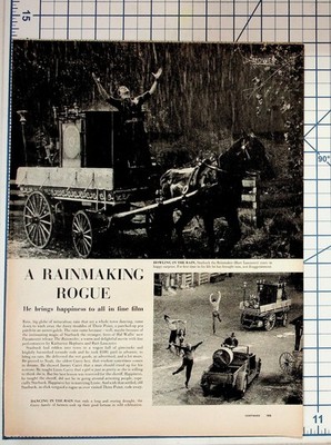1956 The Rainmaker Burt Lancaster Katharine Hepburn Movie Magazine Ad
