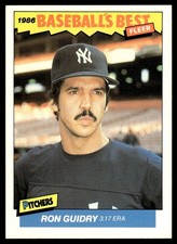 1986 Fleer Baseball's Best Sluggers vs. Pitchers RON GUIDRY #14 Yankees